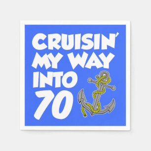 Cruisin 70のボートのテーマのパーティーのナプキンへの私の方法 スタンダードカクテルナプキン