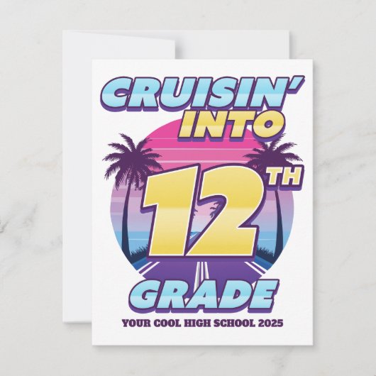 Cruisin’ Back to School 12th Grade ノートカード (正面)