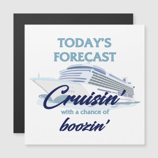 Cruisin' & Boozin' Square Cruise Door Magnet (正面/裏面)