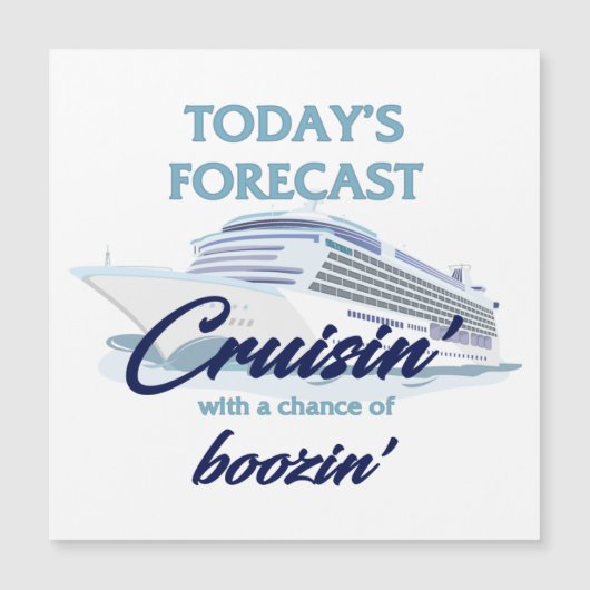 Cruisin' & Boozin' Square Cruise Door Magnet (正面)