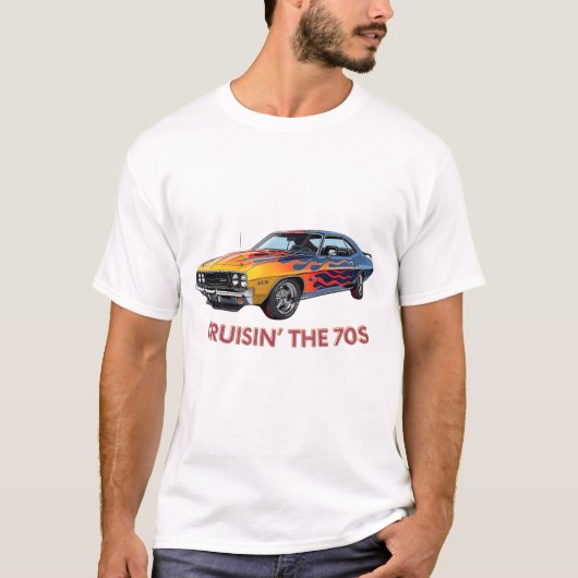 Cruisin’ in the 70s Retro Muscle Car T-Shirt Tシャツ (正面)