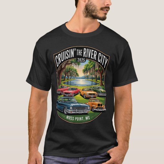 Cruisin The River City 2025 Moss Int Ms Clic Car D Tシャツ (正面)