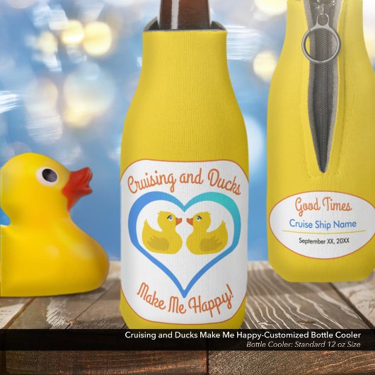 Cruising and Ducks Make Me Happy-Customized ボトルクーラー