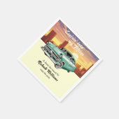 Cruising Classic Retro Car City 50th Birthday スタンダードカクテルナプキン (角)