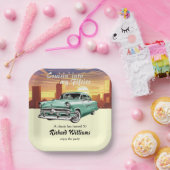 Cruising Classic Retro Car City 50th Birthday ペーパープレート (パーティー)