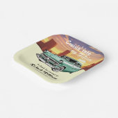 Cruising Classic Retro Car City 50th Birthday ペーパープレート (傾斜あり)