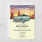 Cruising Classic Retro Car City 50th Birthday 招待状 (正面)