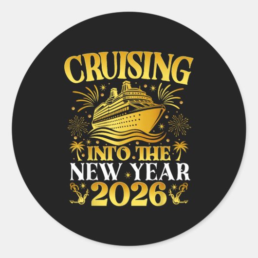 Cruising Into 2026 New Years Cruise Family Holiday ラウンドシール (正面)