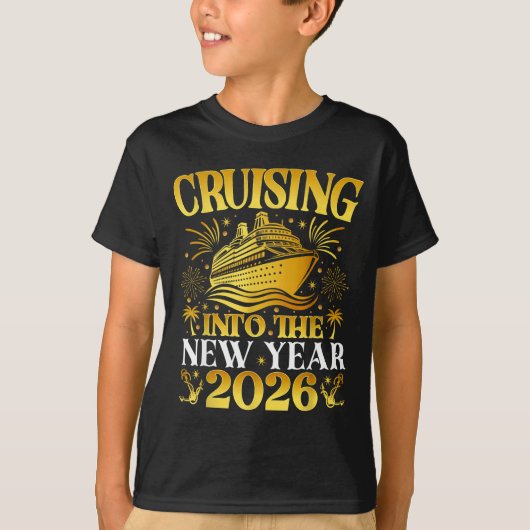 Cruising Into 2026 New Years Cruise Family Holiday Tシャツ (正面)