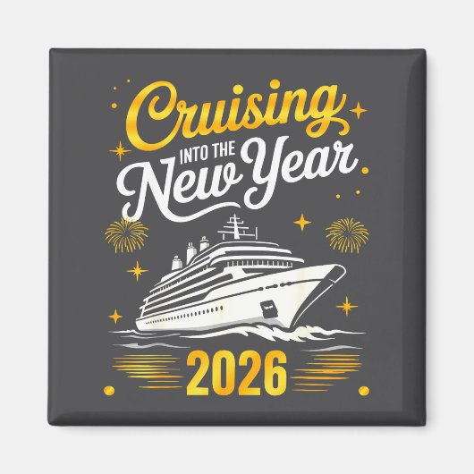 Cruising Into 2026 New Years Eve Matching Family C マグネット (正面)