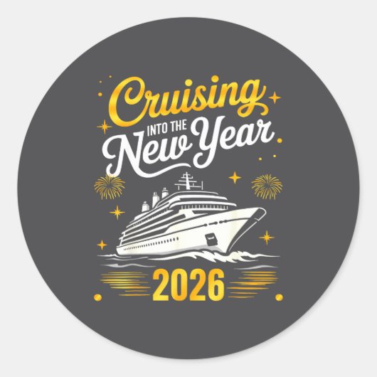 Cruising Into 2026 New Years Eve Matching Family C ラウンドシール (正面)