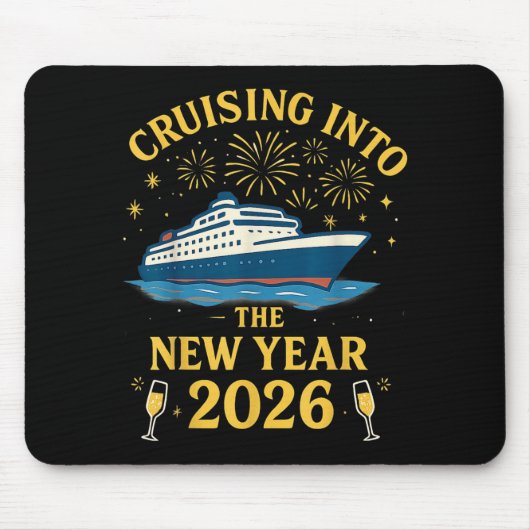 Cruising Into 2026 New Years Eve Party Favors Fami マウスパッド (正面)