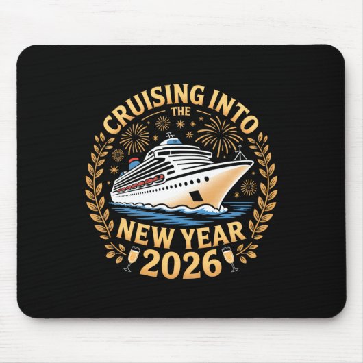 Cruising Into 2026 New Years Eve Party Favors Fami マウスパッド (正面)