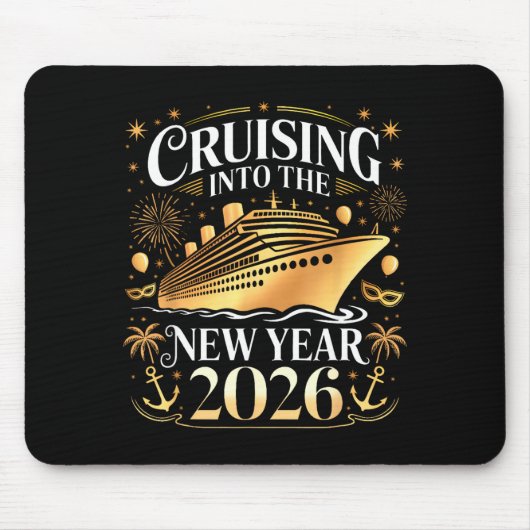 Cruising Into 2026 New Years Eve Party Favors Fami マウスパッド (正面)