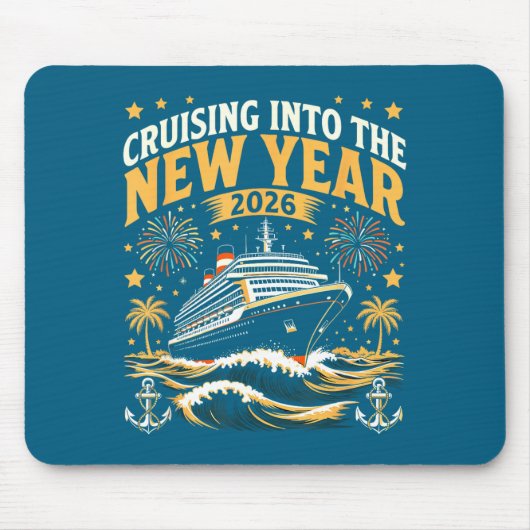 Cruising Into 2026 New Years Eve Party Favors Fami マウスパッド (正面)