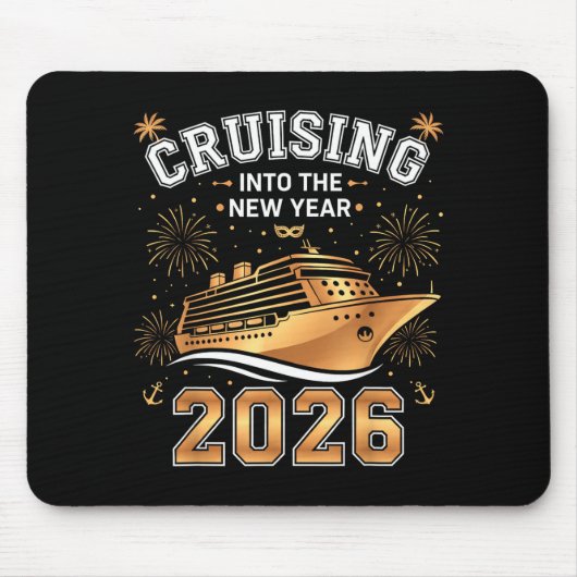 Cruising Into 2026 New Years Eve Party Favors Fami マウスパッド (正面)