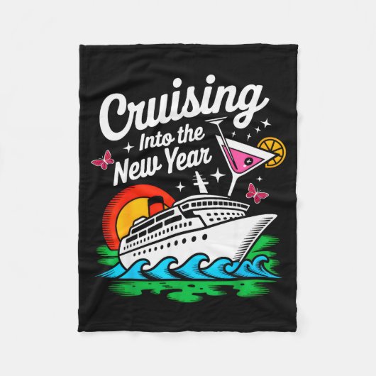 Cruising Into 2026 New Years Eve Party Matching Fa フリースブランケット (正面)
