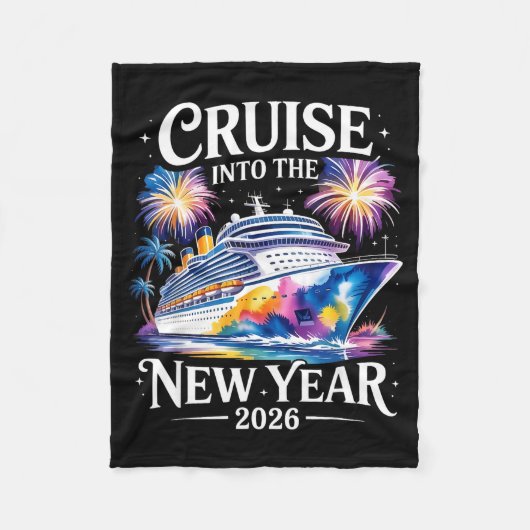 Cruising Into 2026 New Years Family Matching Men W フリースブランケット (正面)