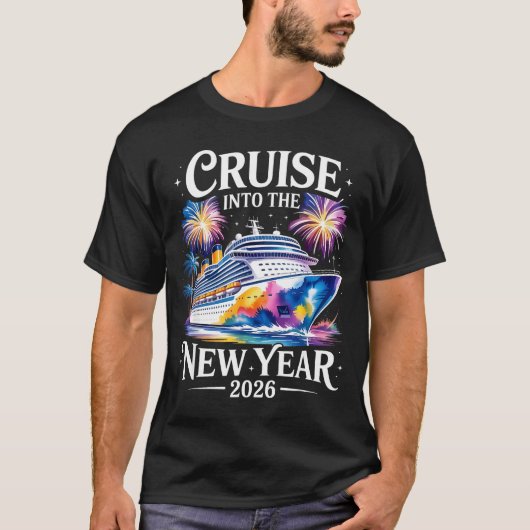 Cruising Into 2026 New Years Family Matching Men W Tシャツ (正面)