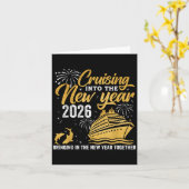 Cruising Into 2026 New Years Matching Family Cruis カード (黄色い花)