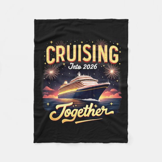 Cruising Into 2026 Together New Year Cruise Ship V フリースブランケット (正面)