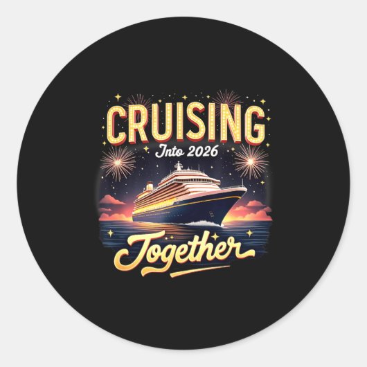 Cruising Into 2026 Together New Year Cruise Ship V ラウンドシール (正面)