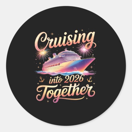 Cruising Into 2026 Together New Year Cruise Vacati ラウンドシール (正面)