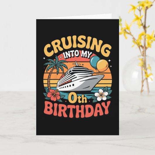 Cruising Into My 0th Birthday  カード (黄色い花)