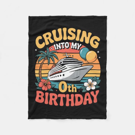 Cruising Into My 0th Birthday  フリースブランケット (正面)