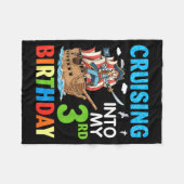Cruising Into My 3rd Birthday Rate Little Boy 3 Ye フリースブランケット (正面(横))