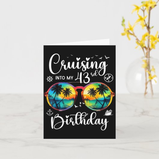 Cruising Into My 43rd Birthday Trip Vacation Cruis カード (黄色い花)