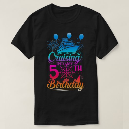 Cruising Into My 50th Birthday 50 Year Old Birthda Tシャツ (デザイン正面)