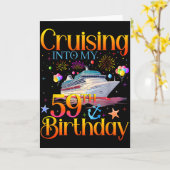 Cruising Into My 59th Birthday Cruise 59 Year Old  カード (黄色い花)