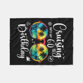 Cruising Into My 60th Birthday Trip Vacation Cruis フリースブランケット (正面(横))