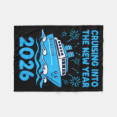 Cruising Into The New Year 2026 Celebration  フリースブランケット (正面(横))