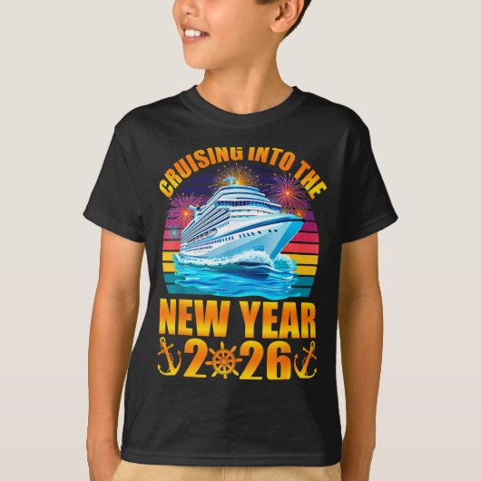 Cruising Into The New Year 2026 Cruise New Years E Tシャツ (正面)