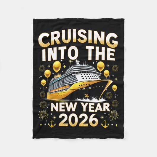 Cruising Into The New Year 2026 Cruise Party Gift  フリースブランケット (正面)