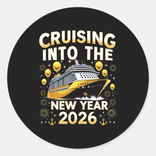 Cruising Into The New Year 2026 Cruise Party Gift  ラウンドシール (正面)