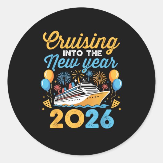 Cruising Into The New Year 2026 Family Cruise Cele ラウンドシール (正面)