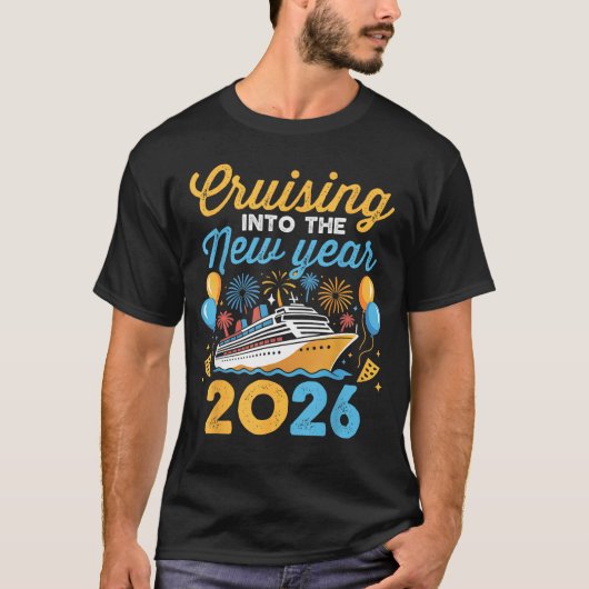 Cruising Into The New Year 2026 Family Cruise Cele Tシャツ (正面)