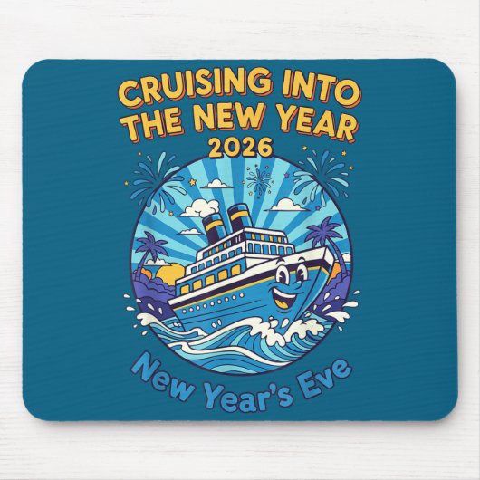 Cruising Into The New Year 2026 Fun New Year's Eve マウスパッド (正面)