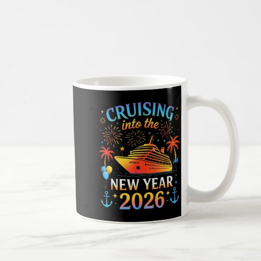 Cruising Into The New Year 2026 Happy New Year Fam コーヒーマグカップ (右)
