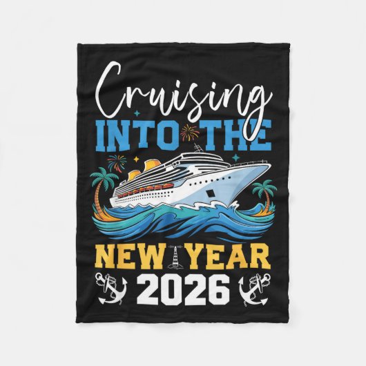 Cruising Into The New Year 2026 Matching Family Ho フリースブランケット (正面)
