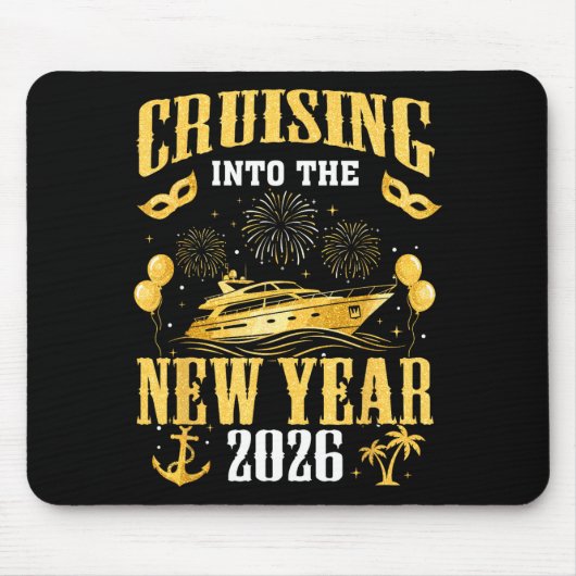 Cruising Into The New Year 2026 New Year Eve Famil マウスパッド (正面)
