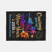 Cruising Into The New Year 2026 Trip Family Matchi フリースブランケット (正面(横))