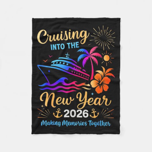Cruising Into The New Year 2026 Trip Family Matchi フリースブランケット (正面)