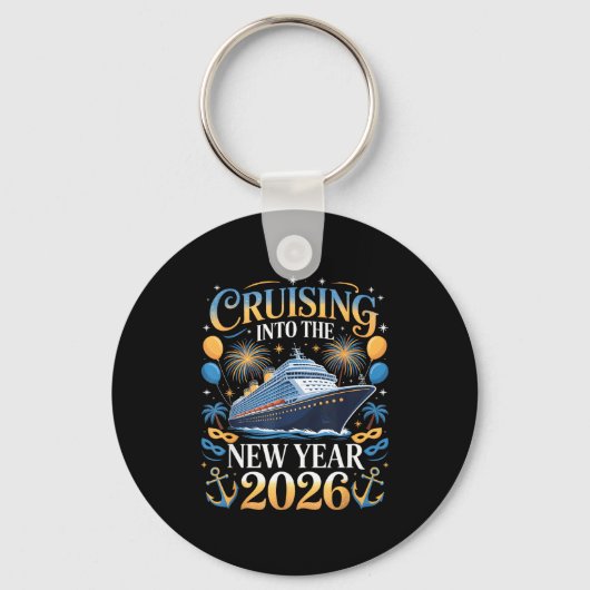 Cruising Into The New Year 2026 Vacation Design  キーホルダー (正面)