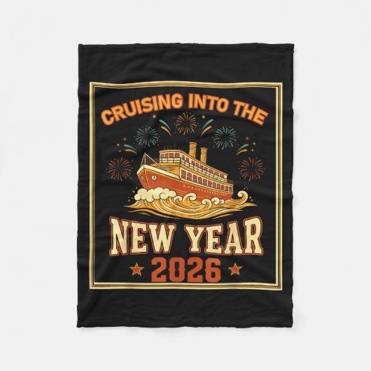 Cruising Into The New Year 2026 Voyage Fireworks  フリースブランケット (正面)