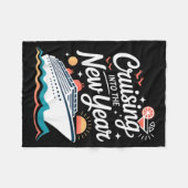 Cruising Into The New Year Cruise Party Sunset Oce フリースブランケット (正面(横))