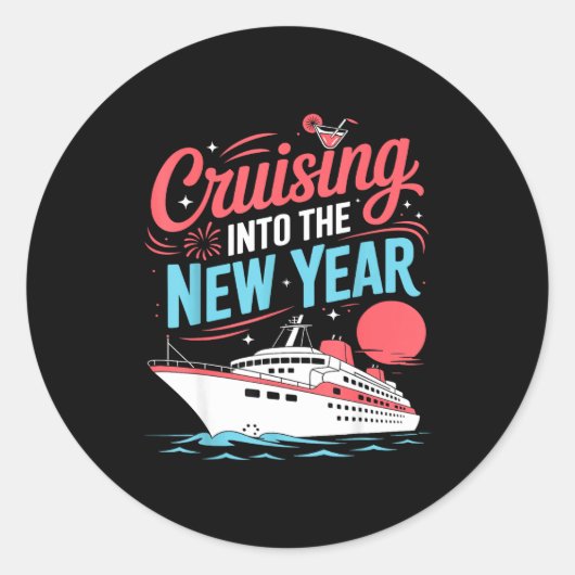 Cruising Into The New Year Trocal Holiday Travel V ラウンドシール (正面)